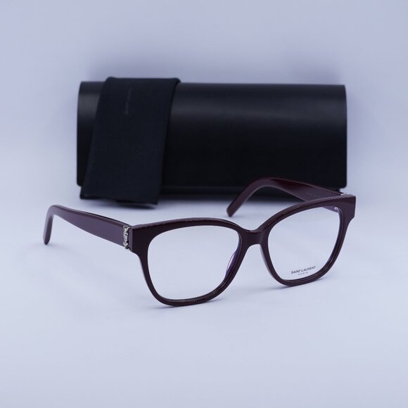 Final Price! Saint Laurent SLM33 006 Burgundy Eyeglasses 53mm - Picture 1 of 11